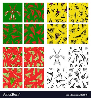 Assembly of patterns in bright style vector image
