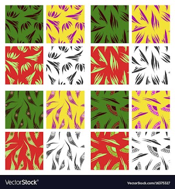 Assembly of patterns in bright style vector image
