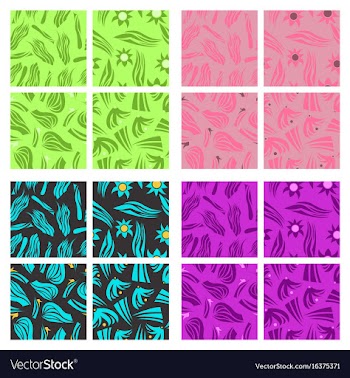 Assembly of patterns in bright style vector image