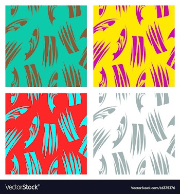 Assembly of patterns in bright style vector image