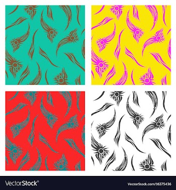 Assembly of patterns in bright style vector image