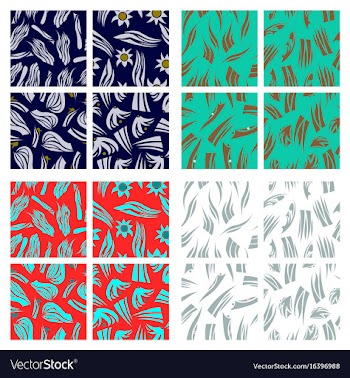 Assembly of patterns in bright style vector image