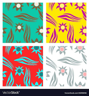 Assembly of patterns in bright style vector image