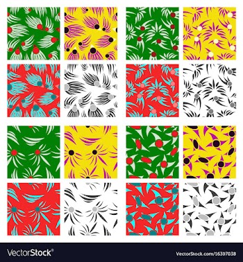 Assembly of patterns in bright style vector image