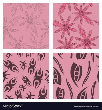 Assembly of patterns in bright style vector image
