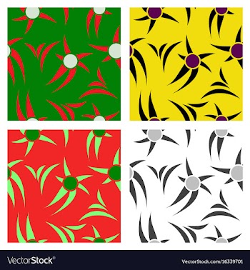 Assembly of patterns in flower style vector image