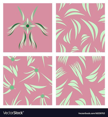 Assembly of patterns in flower style vector image