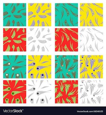 Assembly of patterns in flower style vector image