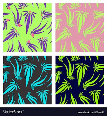 Assembly of patterns in flower style vector image