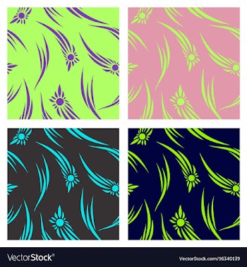 Assembly of patterns in flower style vector image