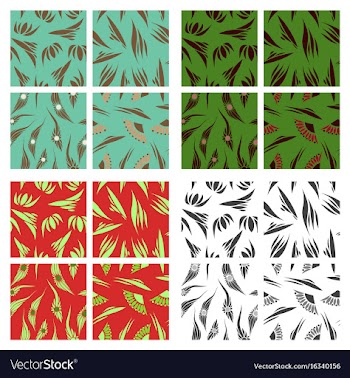 Assembly of patterns in flower style vector image