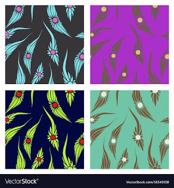 Assembly of patterns in flower style vector image