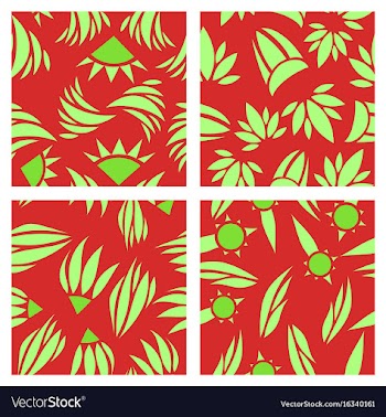 Assembly of patterns in flower style vector image