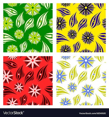 Assembly of patterns in flower style vector image