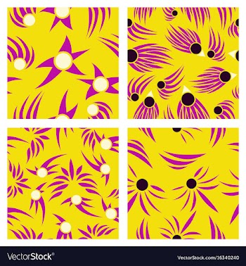Assembly of patterns in flower style vector image
