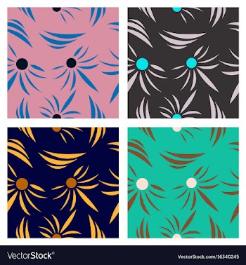 Assembly of patterns in flower style vector image