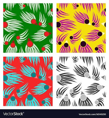 Assembly of patterns in flower style vector image