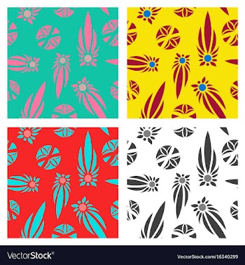 Assembly of patterns in flower style vector image