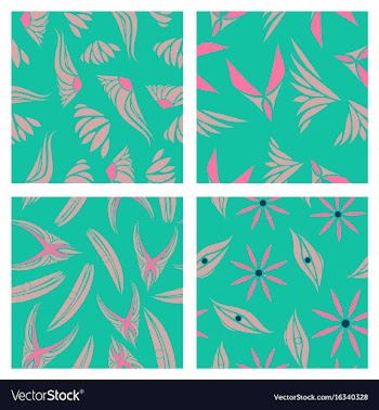 Assembly of patterns in flower style vector image
