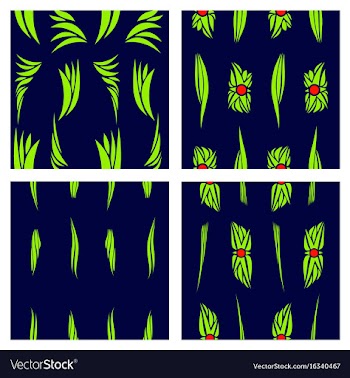Assembly of patterns in flower style vector image