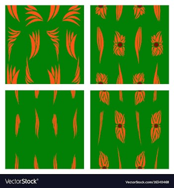 Assembly of patterns in flower style vector image
