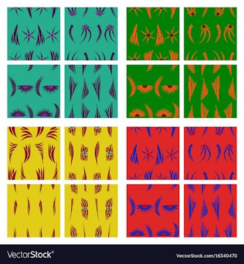 Assembly of patterns in flower style vector image