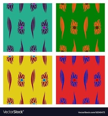 Assembly of patterns in flower style vector image