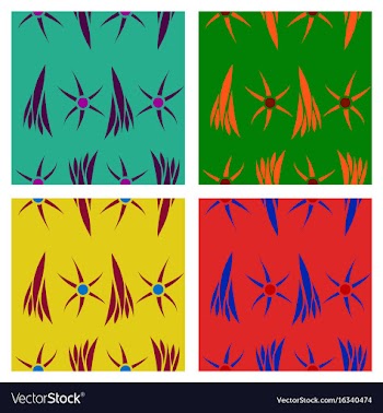 Assembly of patterns in flower style vector image