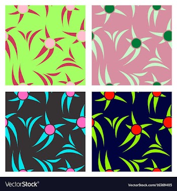 Assembly of patterns in flower style vector image