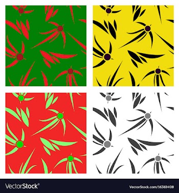 Assembly of patterns in flower style vector image