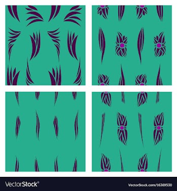 Assembly of patterns in flower style vector image