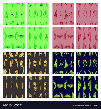 Assembly of patterns in flower style vector image