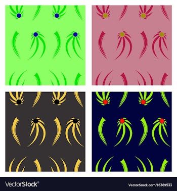 Assembly of patterns in flower style vector image
