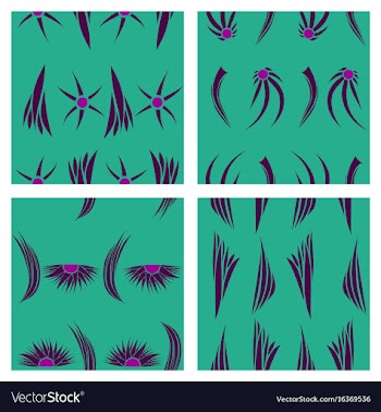 Assembly of patterns in flower style vector image