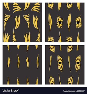 Assembly of patterns in flower style vector image