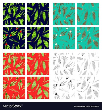 Assembly of patterns in flower style vector image