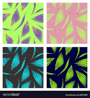 Assembly of patterns in flower style vector image