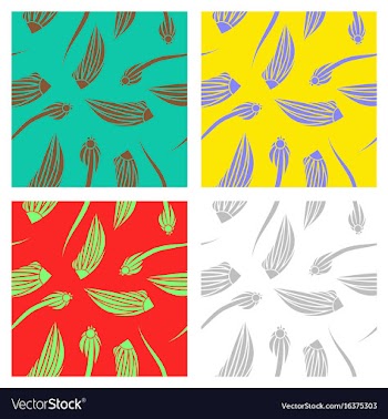 Assembly of patterns in flower style vector image