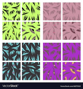 Assembly of patterns in flower style vector image