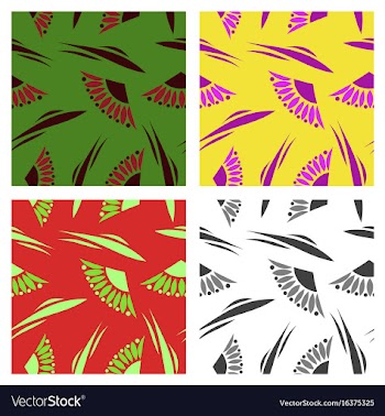 Assembly of patterns in flower style vector image