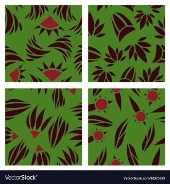Assembly of patterns in flower style vector image