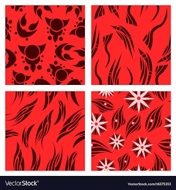 Assembly of patterns in flower style vector image