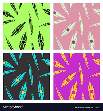 Assembly of patterns in flower style vector image