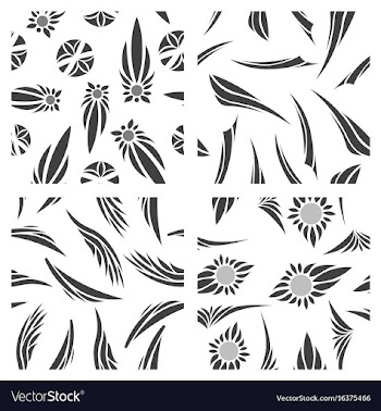 Assembly of patterns in flower style vector image