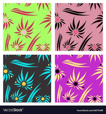 Assembly of patterns in flower style vector image