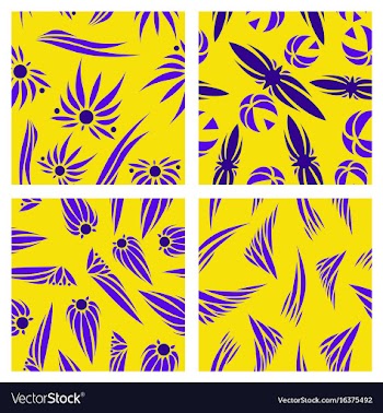 Assembly of patterns in flower style vector image