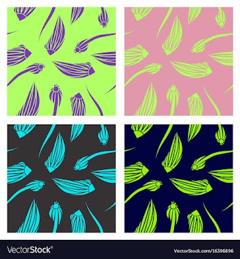 Assembly of patterns in flower style vector image