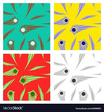 Assembly of patterns in flower style vector image