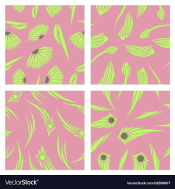 Assembly of patterns in flower style vector image