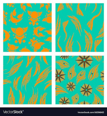 Assembly of patterns in flower style vector image
